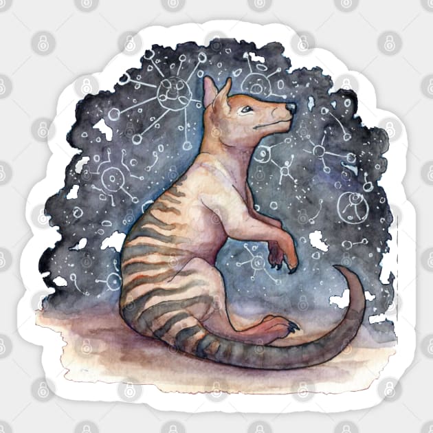 Thylacine Dreamer Sticker by Painting Dragon Feathers